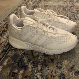 Adidas ZX 1K boost all white shoes NEVER WORN.